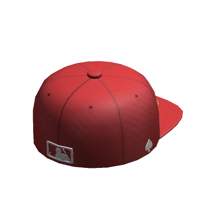 Backward Red NYC Fitted Cap