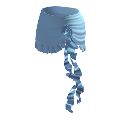 ☆ blue flower ruffle miniskirt