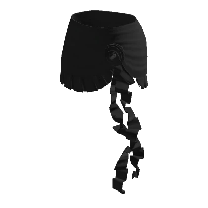 ☆ black flower ruffle miniskirt