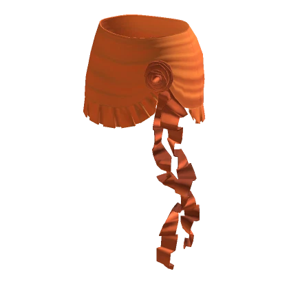 ☆ orange flower ruffle miniskirt