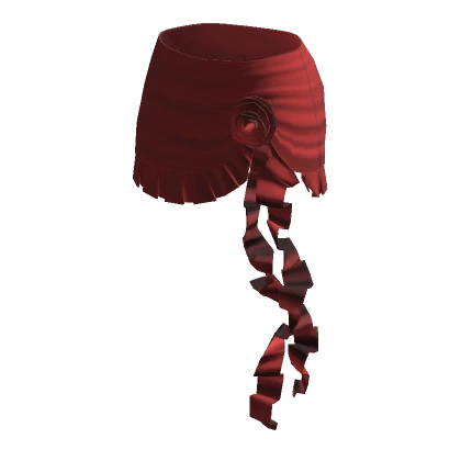 ☆ red flower ruffle miniskirt