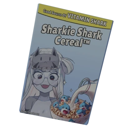 Anime Shark Cereal Box