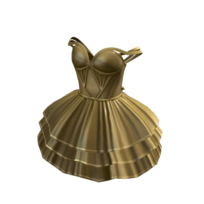 Royal Ruffled Dress - Gold