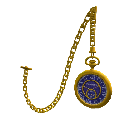 Classy Gold Pocket Watch [Blue Dial]