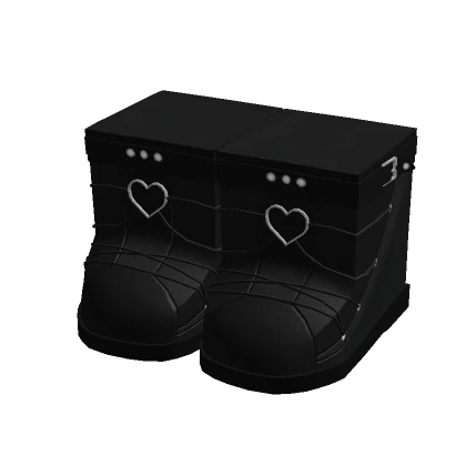 Goth Heart Black Boots