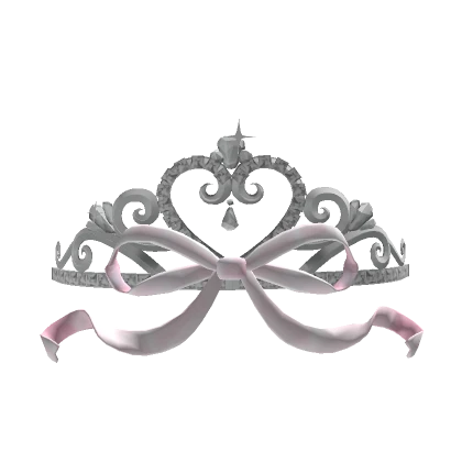 Cute Kawaii Princess Pink Bow Tiara Silver