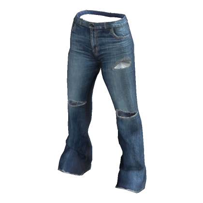 Blue Y2K Flare Bootcut Urban Ripped Jeans Light