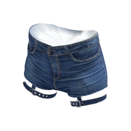 Y2K Denim Shorts with Straps Light Blue