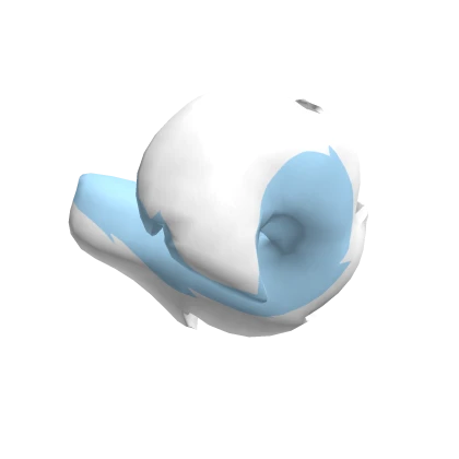 Pastel Blue Curly Husky Tail