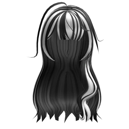 Black and White Highlights Wispy Hair 