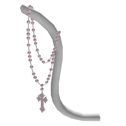 pink gothic kitty tail with hanging rosary