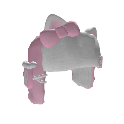 ♡ Cute pink kitty paw ushanka with bow ♡