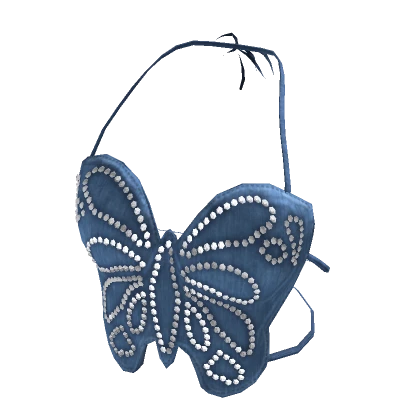 Urban Chic Butterfly Diamond Crop Blue