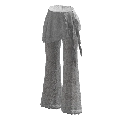 ☆ white lace pants with a minskirt