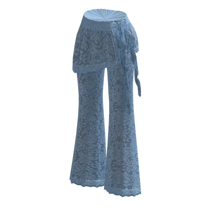 ☆ blue lace pants with a minskirt