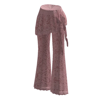 ☆ pink lace pants with a minskirt