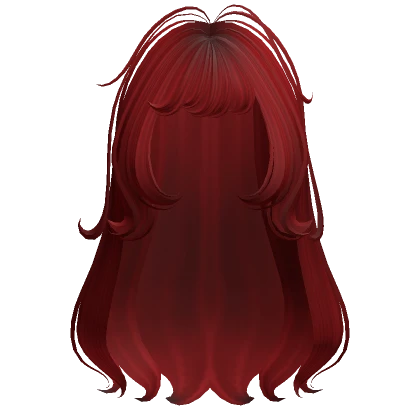 Long Swirly Anime Hair w/ Bangs (Red)