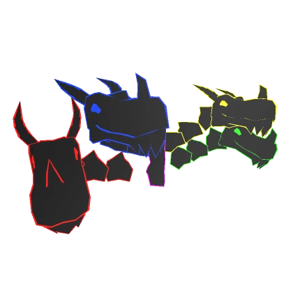 Cartoony Rainbow Dragon Heads