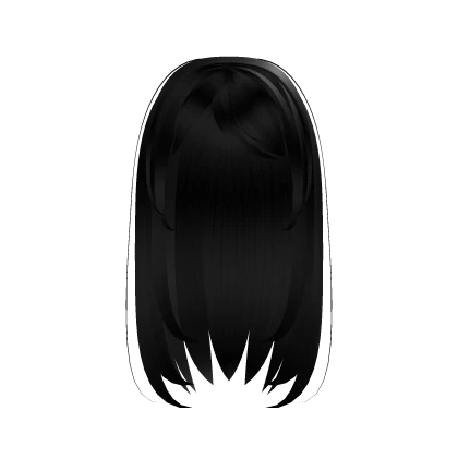 long black hair with bangs