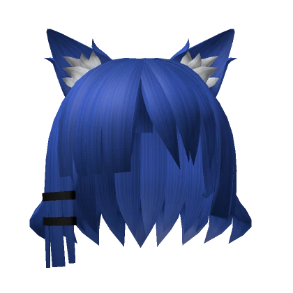 Rock Girl Blue Hair /w Cat Ears