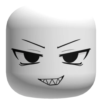 Evil Grin Face - White