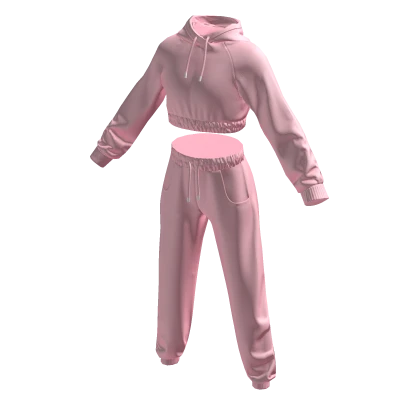 Pink Cropped Sweatsuit