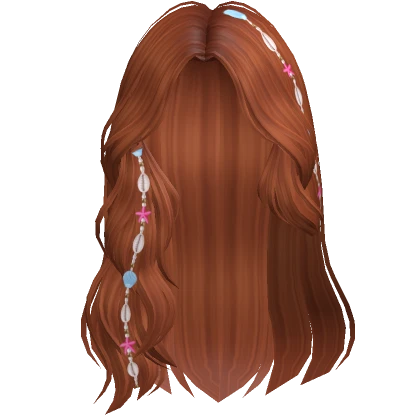 Beach Swept Wavy Hair w/ Shell Charms (ginger)