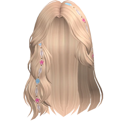 Beach Swept Wavy Hair w/ Shell Charms (Blonde)