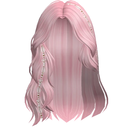 Beach Swept Wavy Hair w/ Shell Charms (Pink)