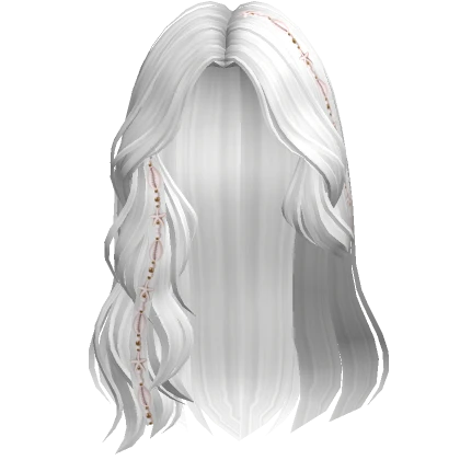 Beach Swept Wavy Hair w/ Shell Charms (white)