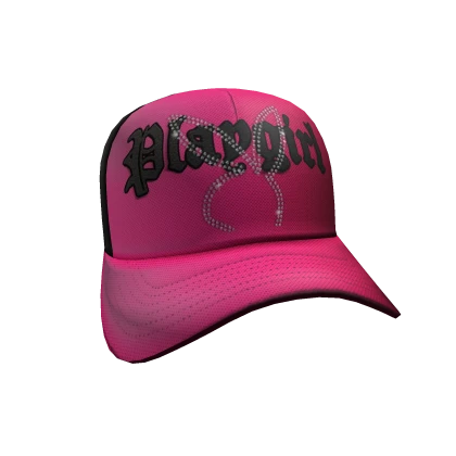2000s Rhinestone Bunny Cap (Pink and Black)