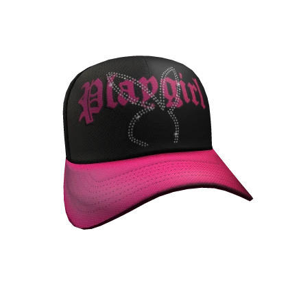 2000s Rhinestone Bunny Cap (Black and Pink)