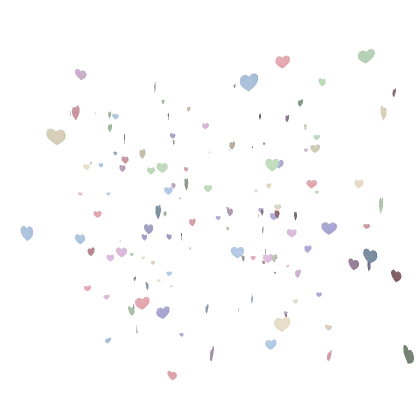 Heart Confetti Aura in Rainbow Sparkle