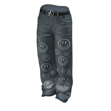 Denim Y2k Jeans Smiley faces