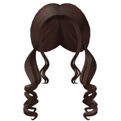 Cute Preppy Y2K Brown Low Curly Pigtails
