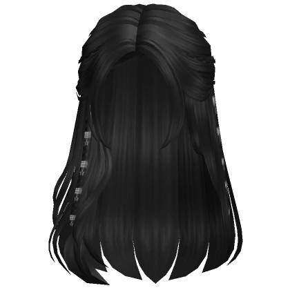 Half up Soft Braided Hair w/ Star Charms (Black)