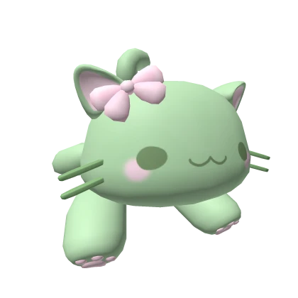zombie pastel cat pink bow paw kitty cutecore 