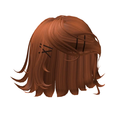 ♡ ginger choppy bob side swept bangs w hairclips