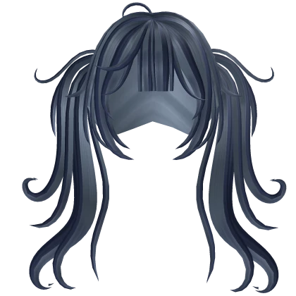 Gyaru hime messy pigtails dark blue w highlights