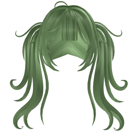 Gyaru hime messy pigtails in green