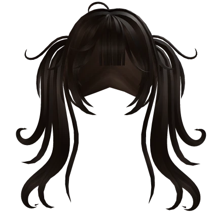 Gyaru hime messy pigtails in brown