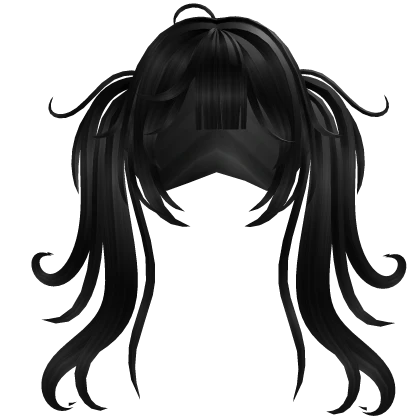 Gyaru hime messy pigtails in black
