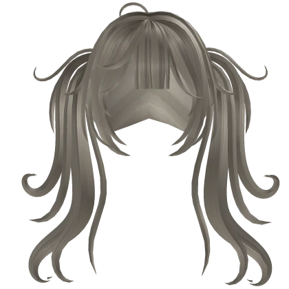 Gyaru hime messy pigtails in white