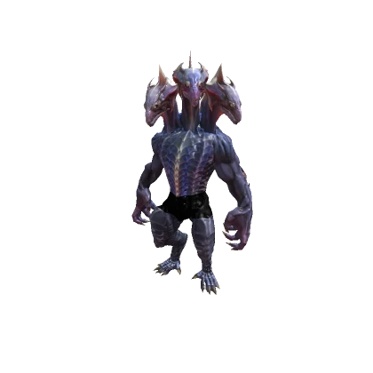 Three Headed Hydra - All Heads Animated - Purple