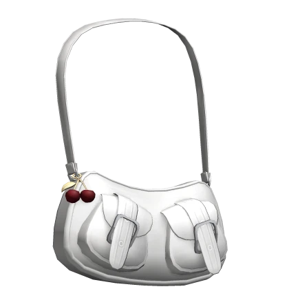 Cherry Mini Purse in White