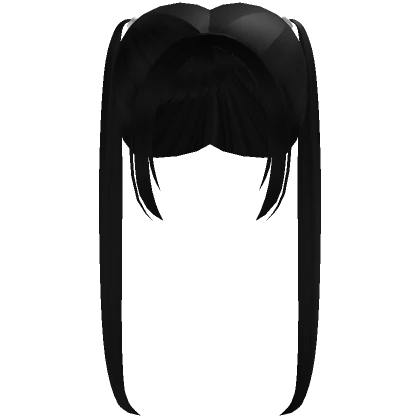 ♡ black long cutesy pigtails