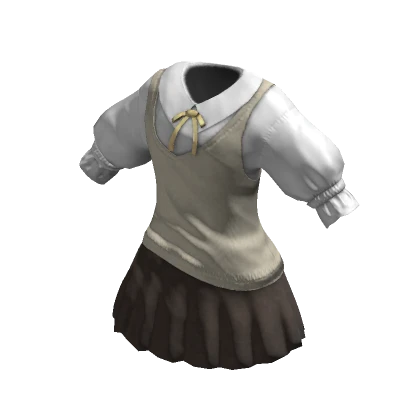 Beige Yellow School Uniform