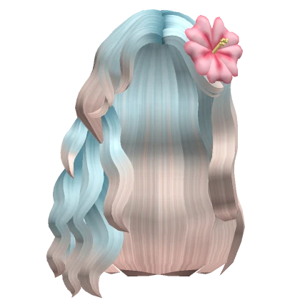 Wavy Summer hairstyle w/ flower in Summer Ombre