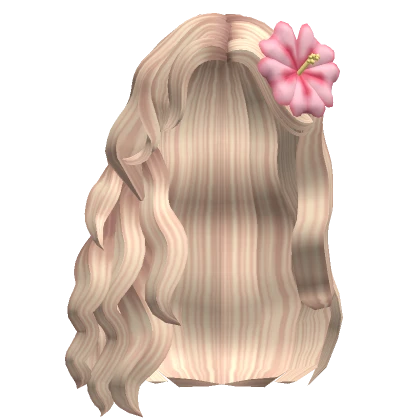 Wavy Summer hairstyle w/ flower in Blonde