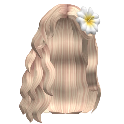 Wavy Summer hairstyle w/ flower in Blonde